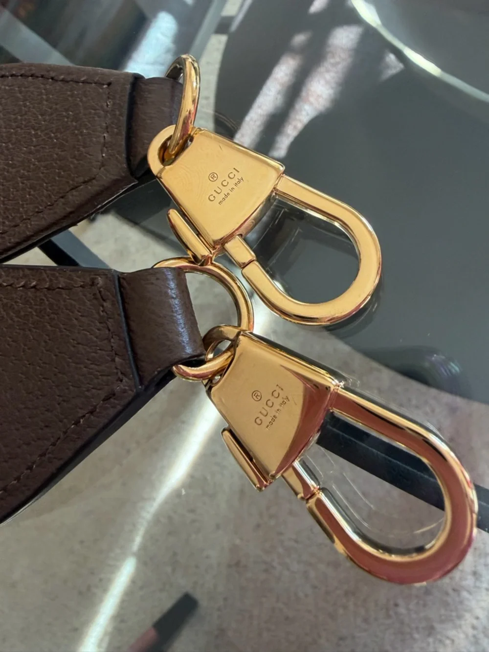 Gucci Brown GG Canvas Mini Tote/Crossbody with Green-Red Strap - Picture 13 of 13
